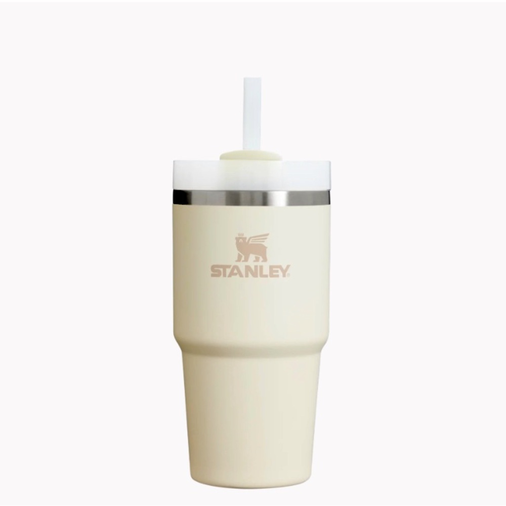 Cream colored 20oz Stanley Cup.